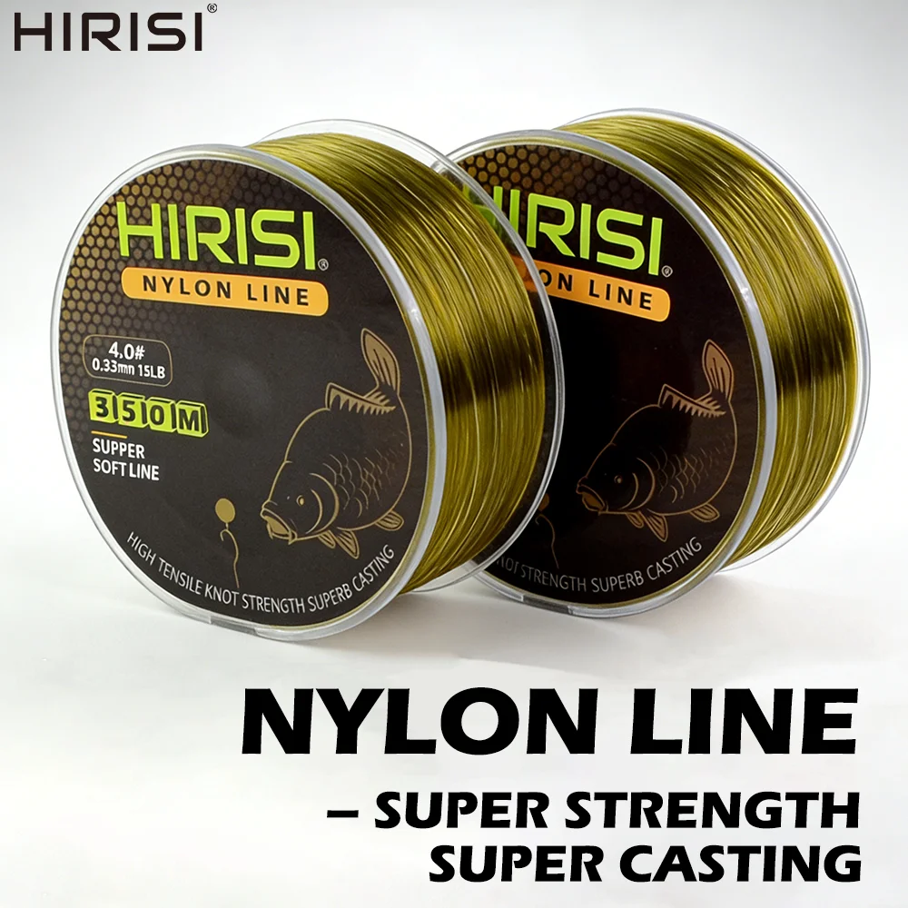 Hirisi 350m Superstark Monofilament Nylon Angelschnur Abriebfest Transparente Schnur für Karpfen- und Grobfischangeln Zubehör