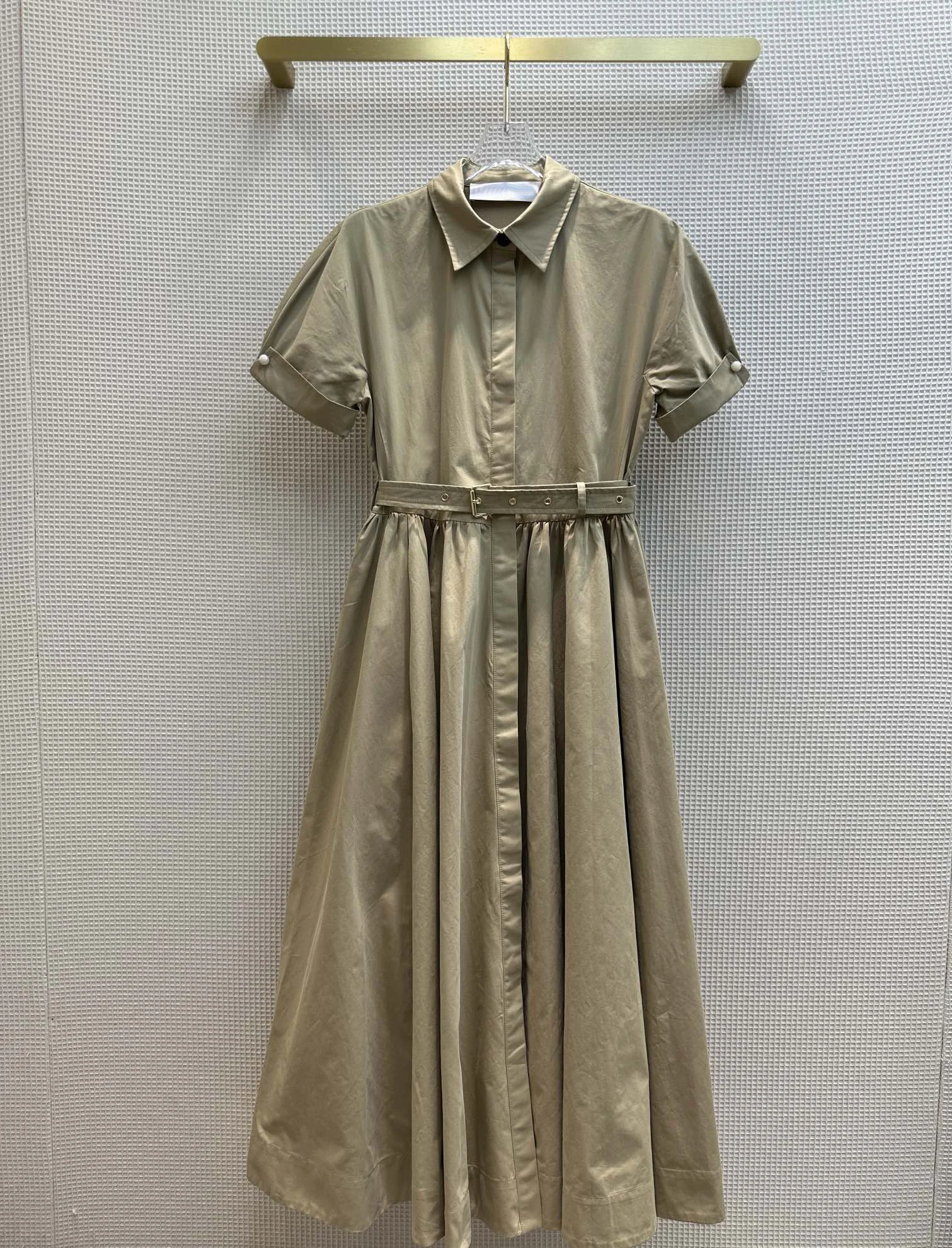 

2024 Women's Clothing Age-reducing short-sleeved belted long dress Spring Summer New No.46