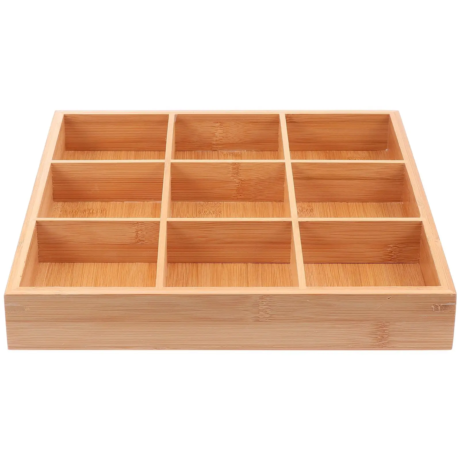 

Nine-grid Vegetable Tray High-quality Bamboo Storage Organizer Large Size Tray Kitchen Fruit Plate Hot Pot