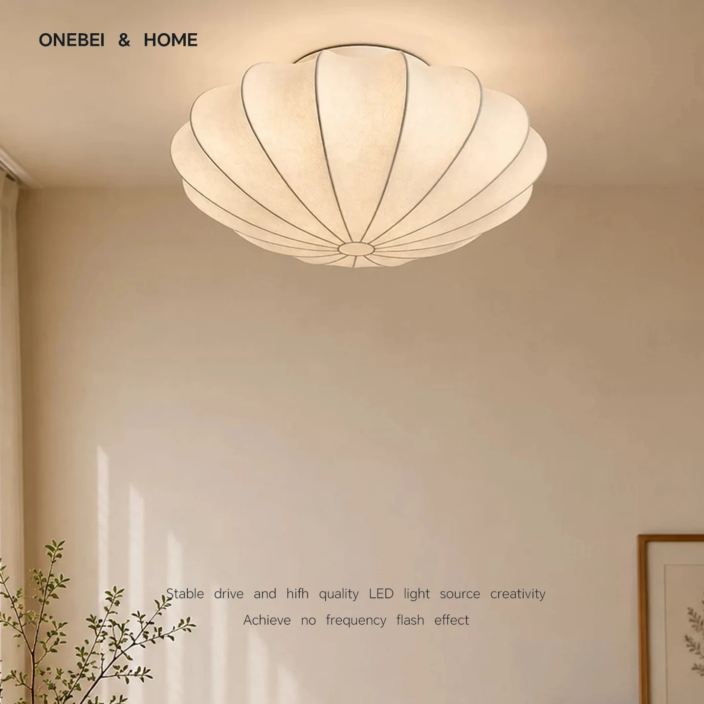 Nordic Minimalist Silk LED Ceiling Light Wabi Sabi  Living Room Dining Room Bedroom Study Light E27 Bulbs Home Decoration Light