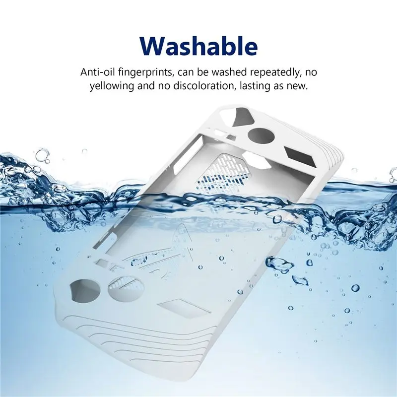 A42T-For ROG Ally Handheld Game Console All-Inclusive Silicone Protective Case Handheld Anti-Drop Protective Case,White Easy Ins