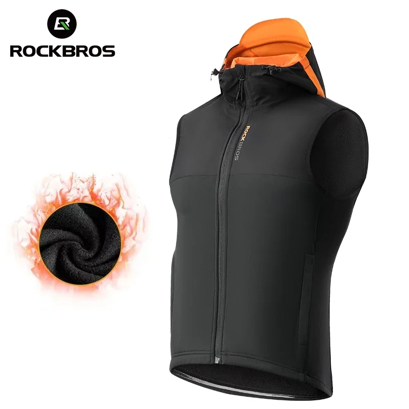 

ROCKBROS Winter Warm Cycling Vest Men Women Thermal Fleece Windproof Cycling Jacket Sport Running Vest MTB Road Bicycle Clothing