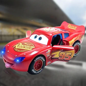 Disney Cars Lightning McQueen Animation periphere Cartoon-Legierung Rennmodell kreatives Türöffnungsauto Kinderspielzeug Junge Geschenk