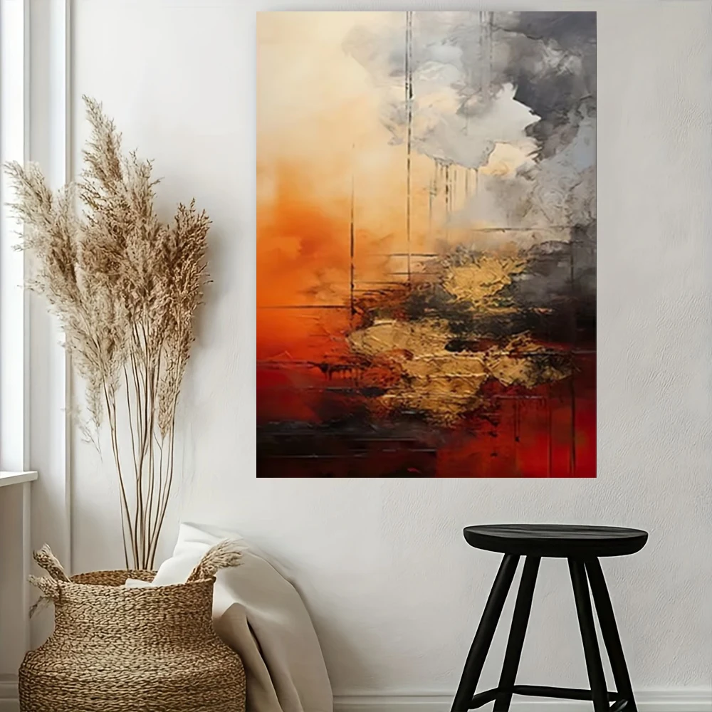 100% Hand Drawn Abstract Oil Painting on Canvas Modern Home Golden Line Wall Art Picture Large Mural for Living Room Decor Paint 5