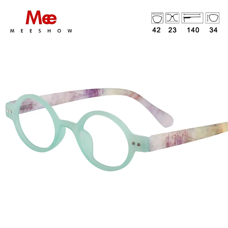 Meeshow-Lunettes de Lecture Rondes et Transparentes pour Homme et Femme, Monture avec Grossissement + 1.0 + 1.25 + 4.0 1730