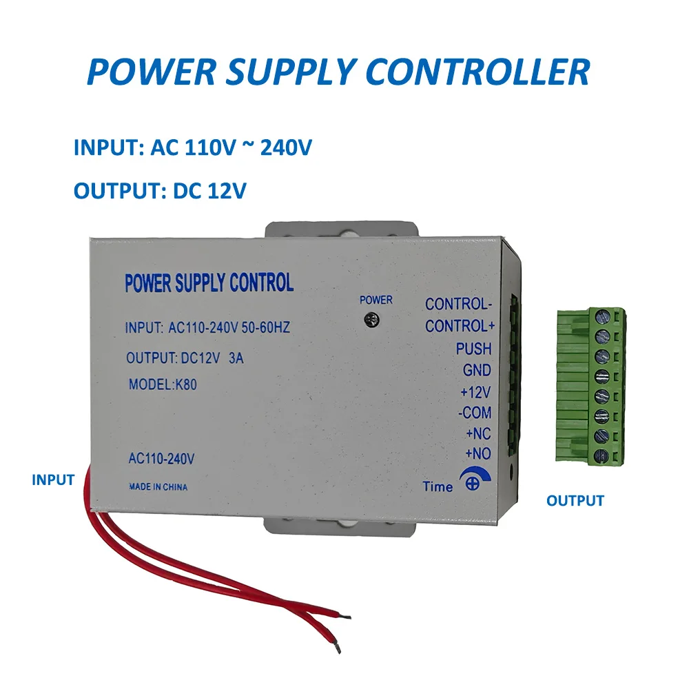 12V 3A Access Control Power Supply Controller Transformer Door Supplier Adapter Converter System 110-240VAC to 12VDC 3A Control