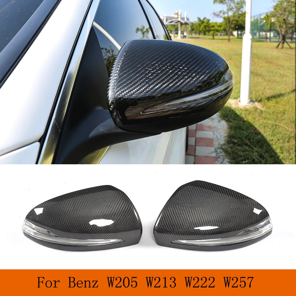 

Replacement Style Car Side Rearview Mirror Caps Covers for Mercedes Benz W205 W213 W222 W257 LHD Carbon Fiber Car Rearview Caps