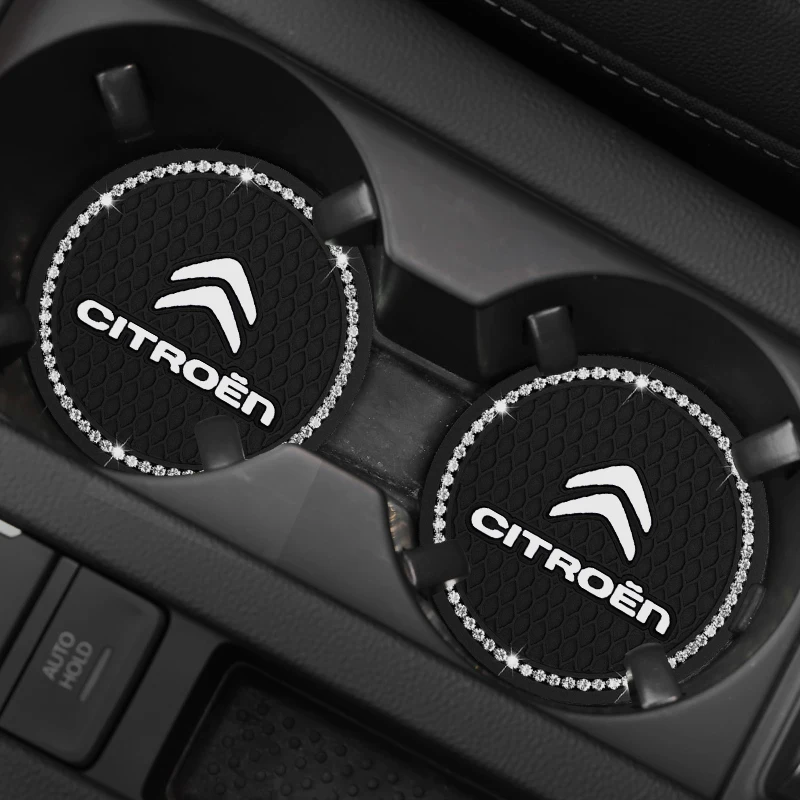 Citroen Car Cup Holder Coaster 2Pcs Anti-Slip Silicone Cup Pad For C3 C4 C5 Cactus Berlingo Picasso Auto Accessories (3 Styles)