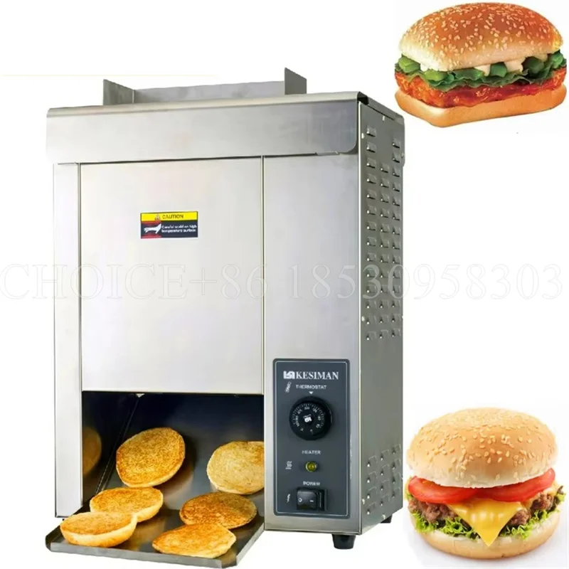 Stainless Steel Vertical Hamburger Machine Vertical Grill Sandwich Toaster Automatic Hamburger Equipment EGO Temperature Control