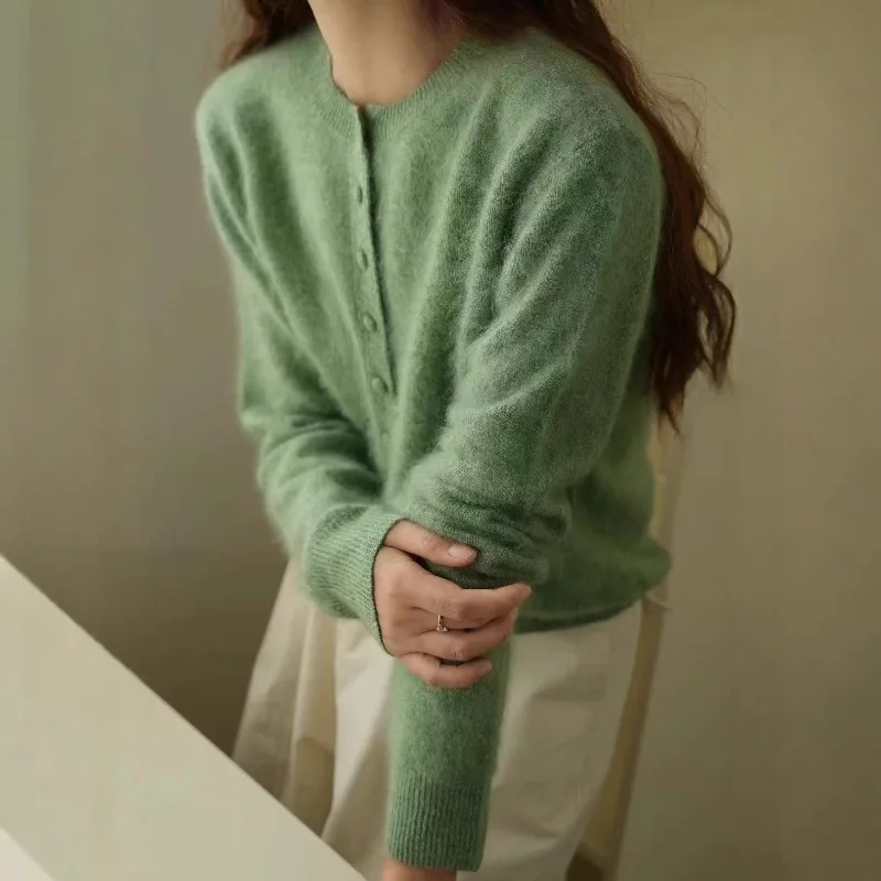 

Women Coat Cardigan Cashmere Wool Neck Loose Autumn Winter