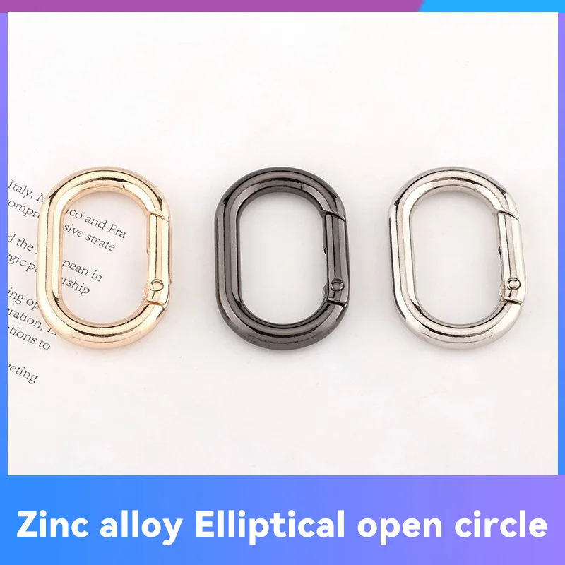 2 pezzi O Ring moschettone clip 13-25mm molla ovale apribile fibbia in metallo borsa cinghia anelli a scatto gancio collegare portachiavi pendente clip