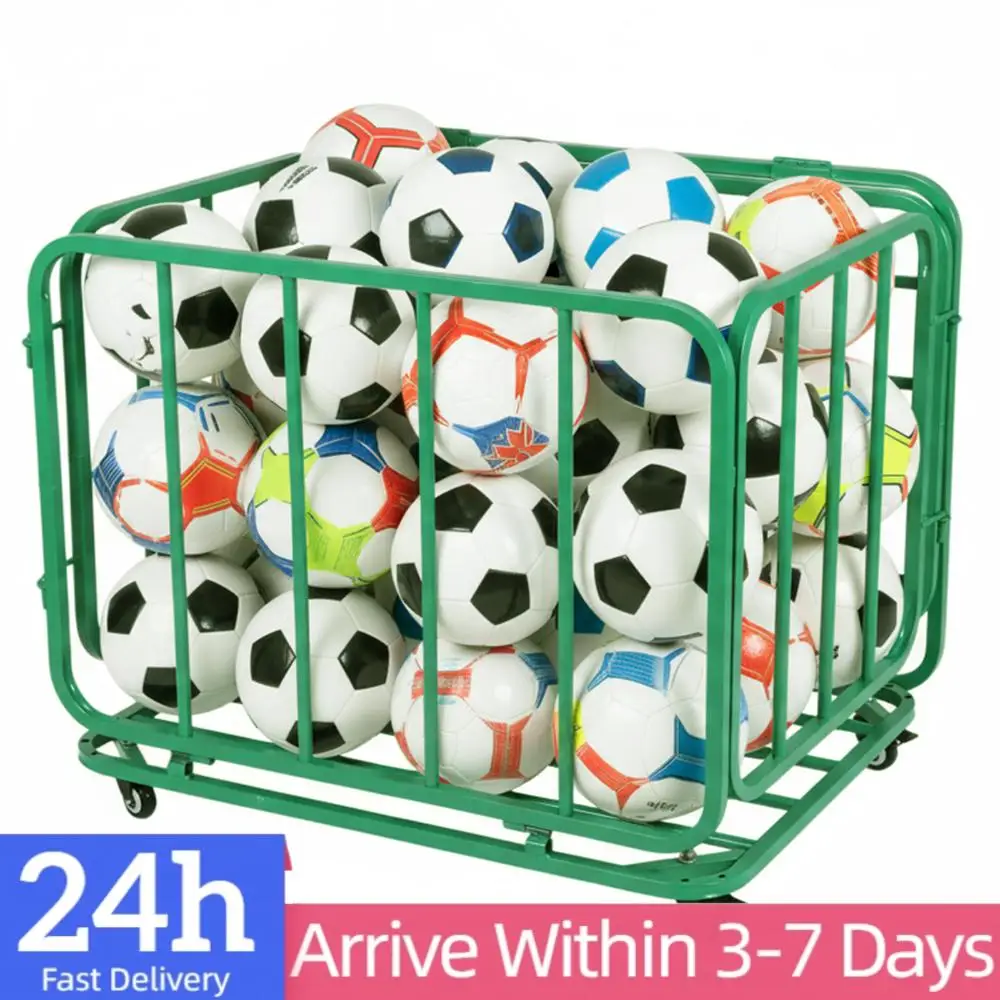 

Тележка для хранения спортивных мячей на колесах, портативная складная корзина для мячей для гаража, клуба или спортзала