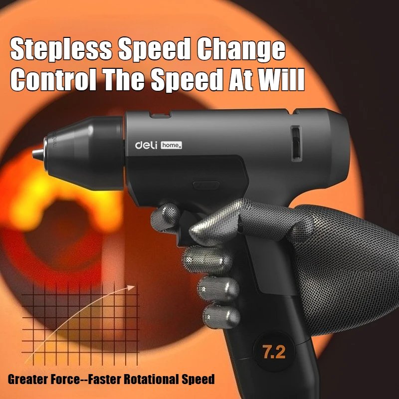 

Deli Tool Lithium Battery Drill Electric Screwdriver Handheld 7.2V Dual-speed Lithium Battery Drill Repair Tool Set Rechargeable