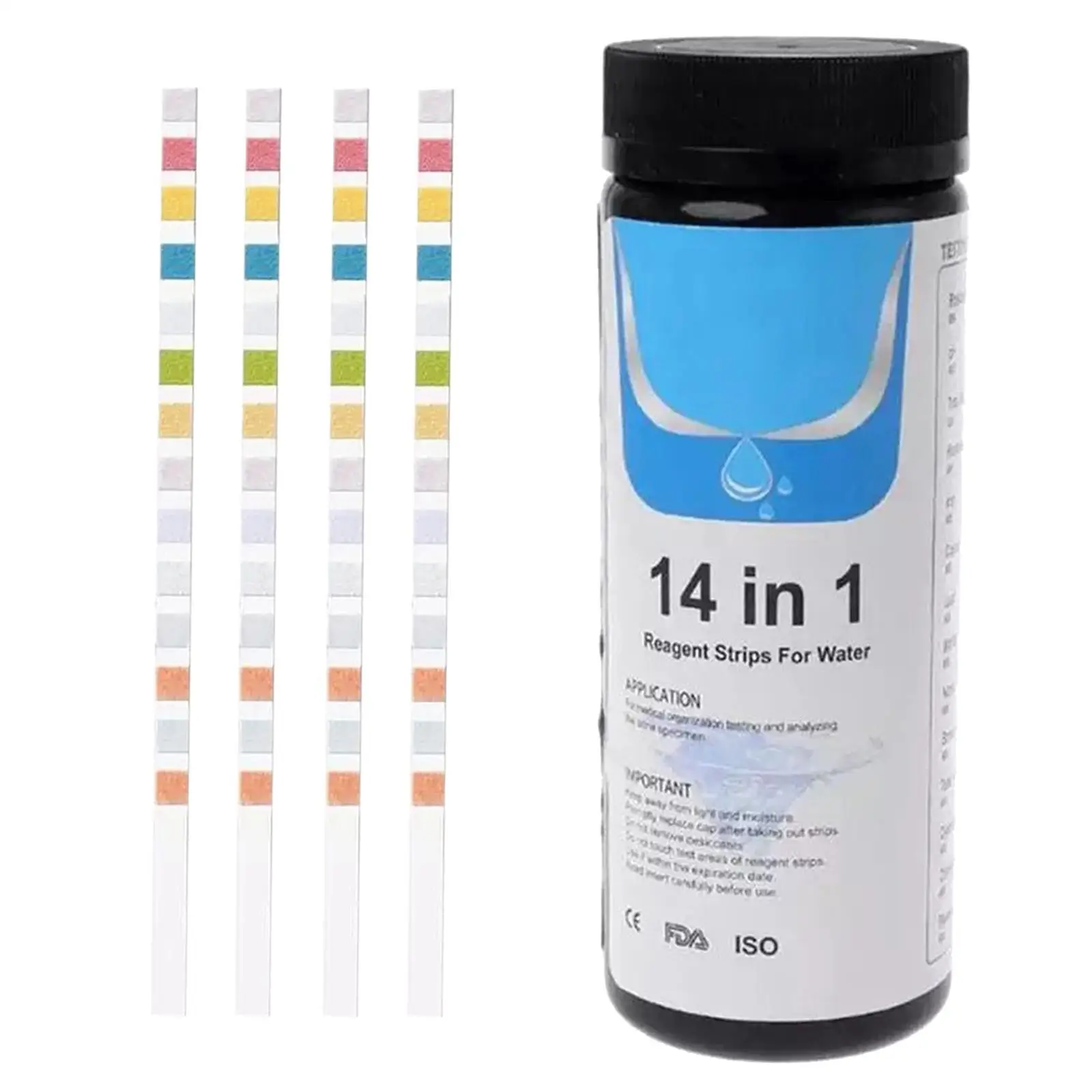 14 in 1 Drinking Water Test Kit Strips 50cnt. Home Water Quality Test for Tap Water Pool Spa Strips for Water Hardness PH