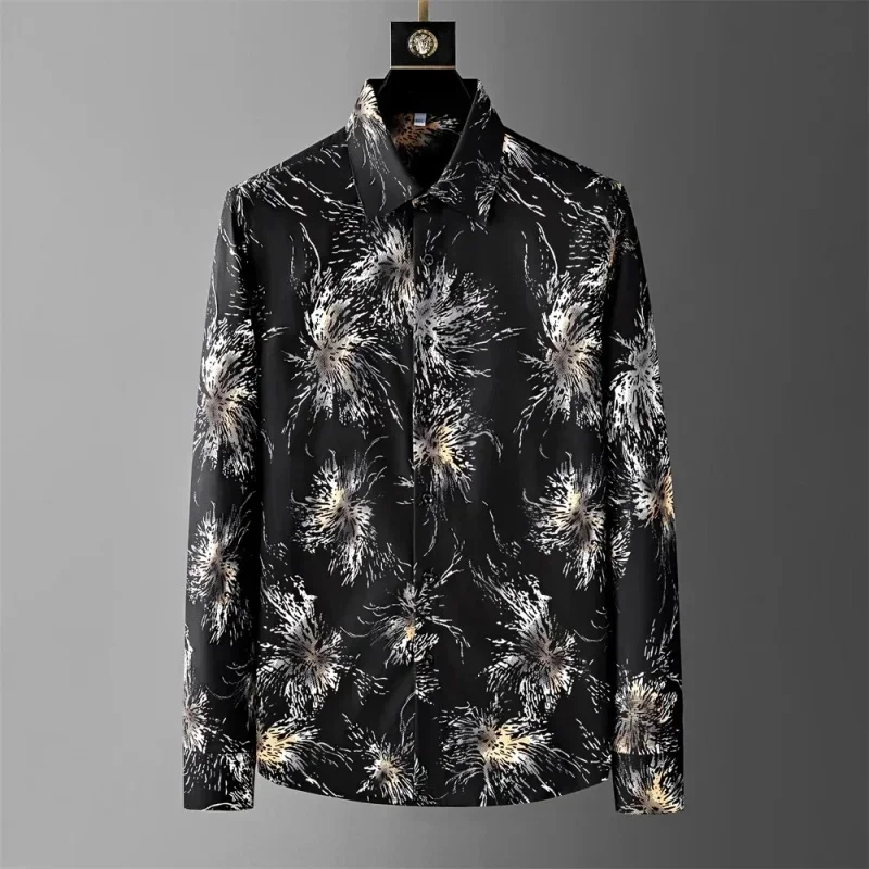 Luxury Printed Shirt Men's Long Sleeve Casual Shirt High Quality Fashion Popular Premium Korean Men's Clothing S-6XL