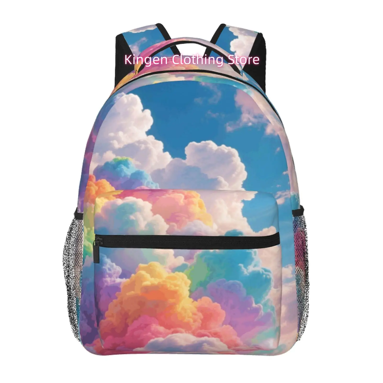 

Pastel Rainbow Cloud And Sky Print Adult Backpack, Oxford Cloth Adjustable Strap Casual Bag for Women And Adults, Suitable for U