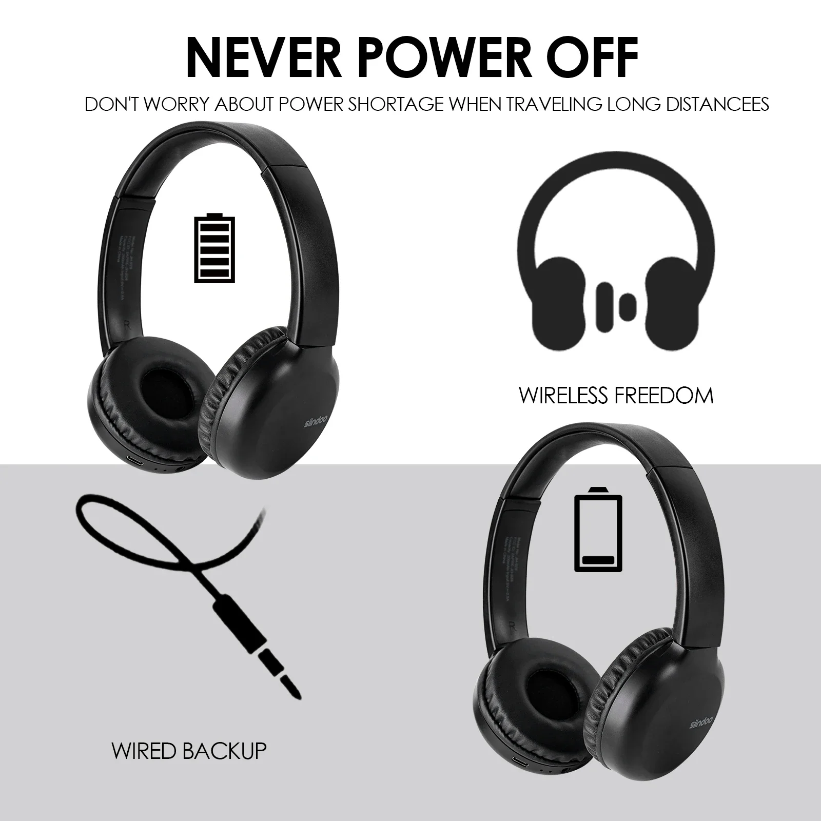 Siindoo JH-928 Wireless Bluetooth Headphones Stereo Music Earphones Super Bass With Micphone For Adult Kids lowest price New