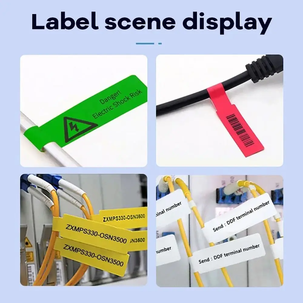 

65Pcs/Roll Self Adhesive Cable Laber Paper Waterproof Mini Thermal Cable Sticker Smart Portable Identification Fiber Tag