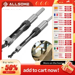 ALLSOME 10mm/16mm Square Hole Saw Auger Drill Bit Mortising Chisel Auger Drill Bit WoodWorking Tool HT1296-1298