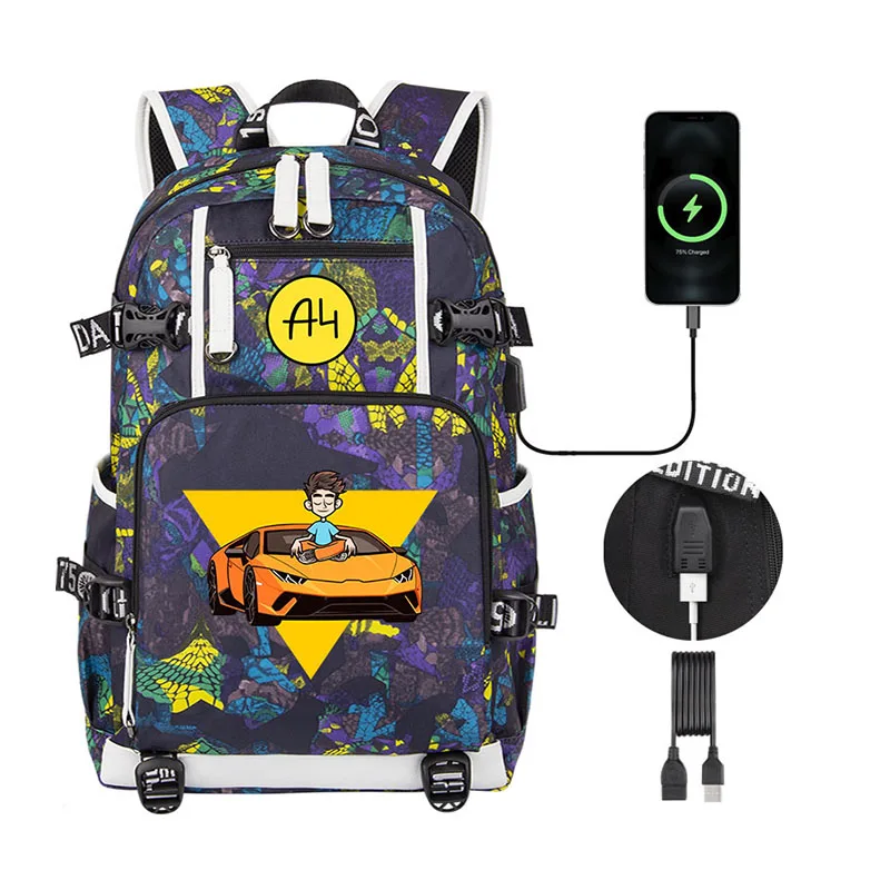 2022 NEW A4 Vlad Children Backpack Merch A4 school bag for Boy Women Men large capacity school backpack USB Laptop Bagpack