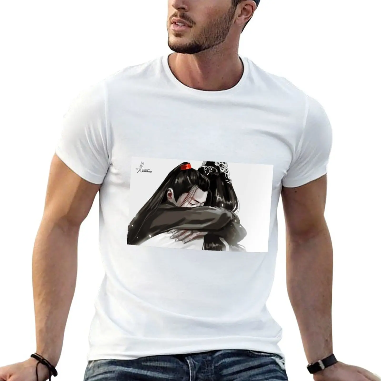 

MDZS/The Untamed Wangxian hug T-Shirt man tshirt g man t shirts for men t shirts for man graphic vintage T-shirt