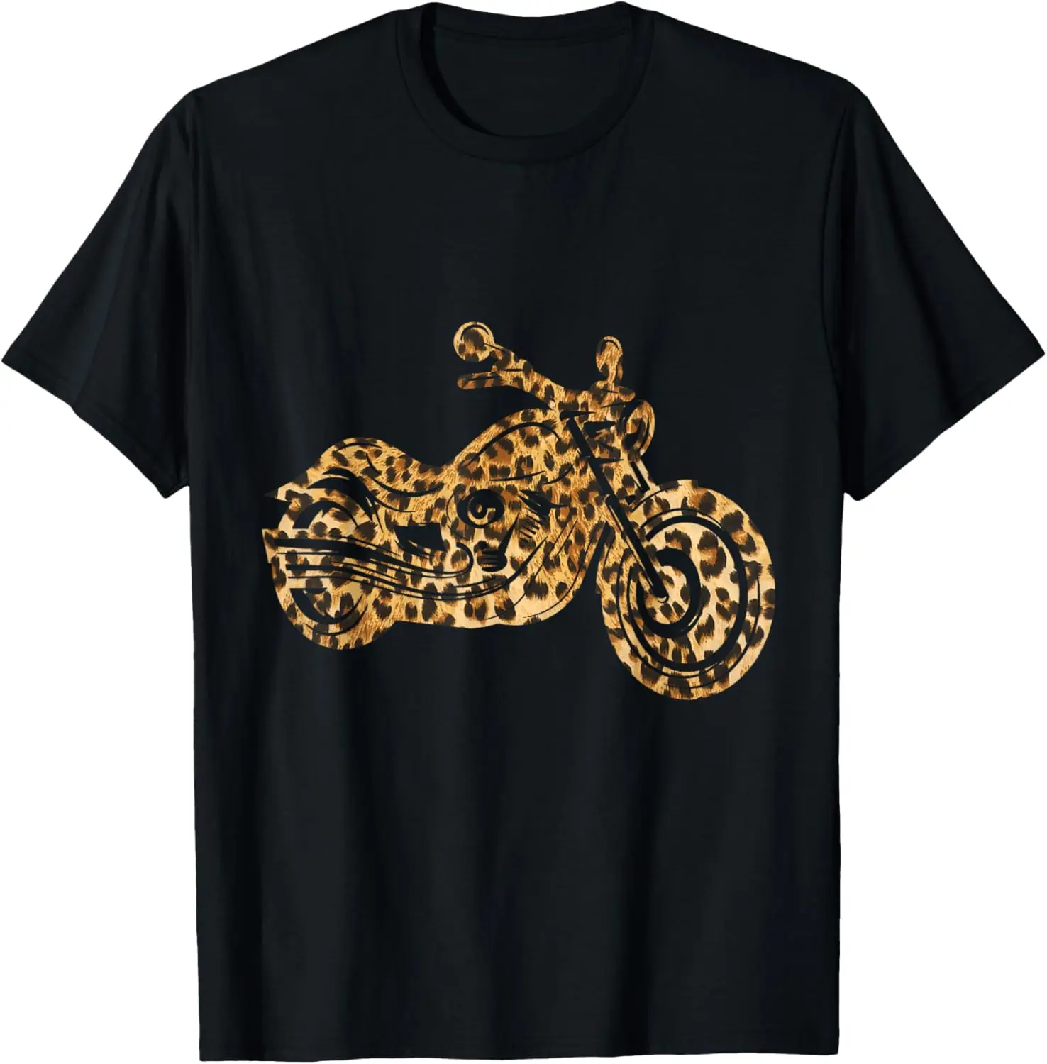 

Leopard Print Motorcycle Biker Graphic T-Shirt Breathable Soft Short Sleeve Tee for Women