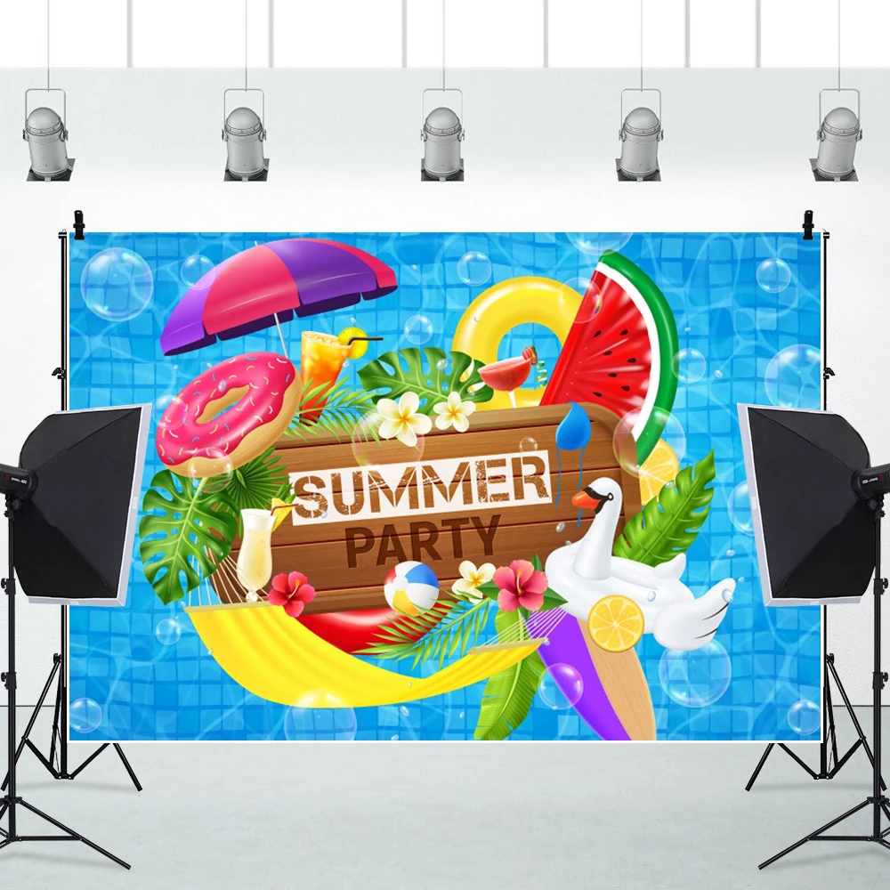 الصيف الاستوائية شاطئ بركة التصوير خلفية فلامنغو مظلة العائمة دائرة شجرة النخيل العلامة التجارية جوز الهند خلفية التصوير الفوتوغرافي