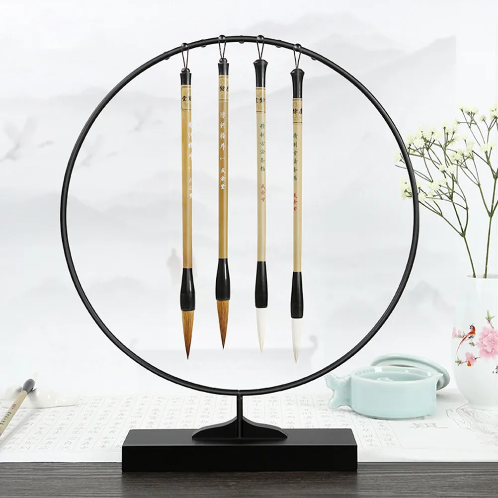 sturdy-iron-round-pen-rack-for-brushes-fine-workmanship-easy-clean-brush-pen-holder-desktop-decor-office-supplies-ink-brush