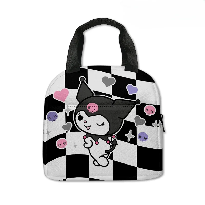 Sanrio New Product Printing Kuromi Large-capacity Picnic Bag Student Portable Ice Bag Children Cute Cartoon Lunch Bag Gift