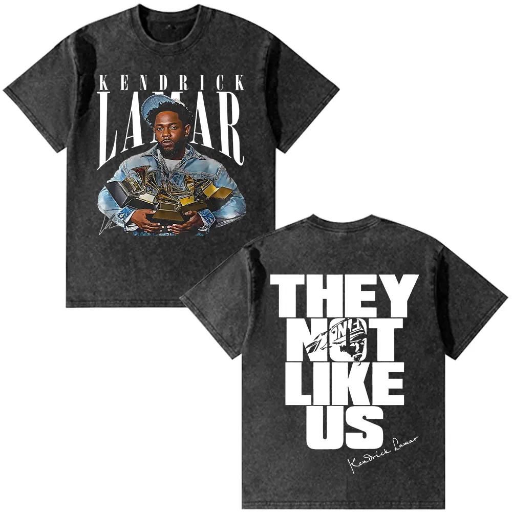 Rapper Kendrick Lamar They Not Like Us T-shirt Men Women Fashion Hip Hop Vintage Washed Oversized T-shirts Summer Cotton T Shirt image 3