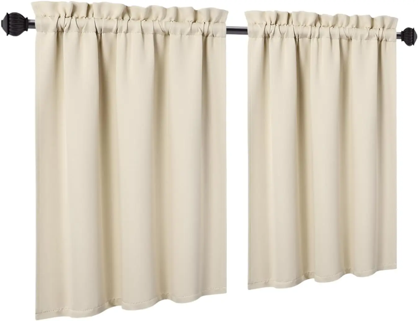 Verdunkelungs-Café-Vorhänge, 2er-Set – Thermo, Blickdicht, Isolierend, Modern – Perfekt für Küche, Schlafzimmer & Wohnmobil – Geeignet als Walnuss- oder Tiermuster – Größe: 26x36 Zoll