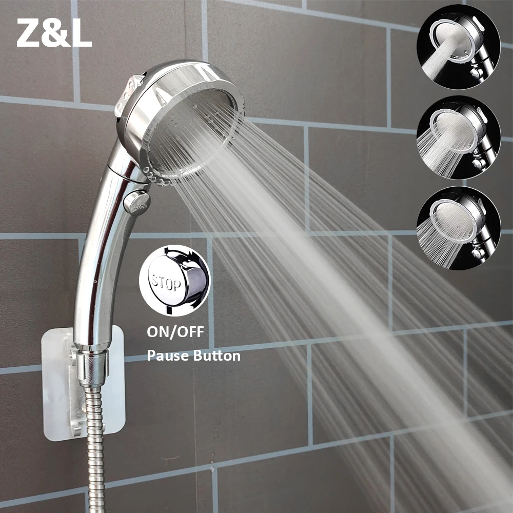 

Universal Bath Showerhead High Pressure Rainfall 3 Modes Adjustable Water Saving Luxury Home Hotel Sprayer Bathroom Shower Head