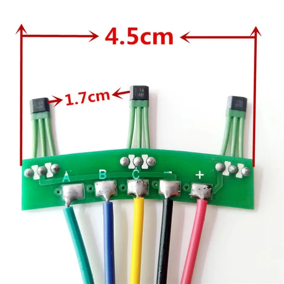 Electric Vehicle Hall Effect Sensor 10G 3144/3143 Green Motor PCB Parts Board with 120 Degree Wires And Electrical Panel Cable image 3