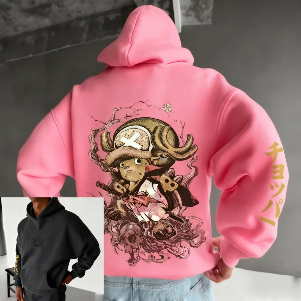 

One Piece Anime Chopper Hoodie Men Women Spring Autumn Streetwear Oversized Casual Graphic Print Hooded Sweatshirt Pullover Tops