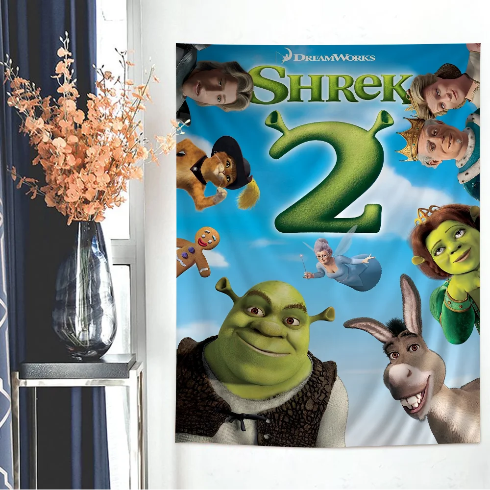 Cartoon Funny S-Shrek Chart Tapestry Home Decoration Hippie Bohemian Decoration Divination Wall Hanging Home Decor