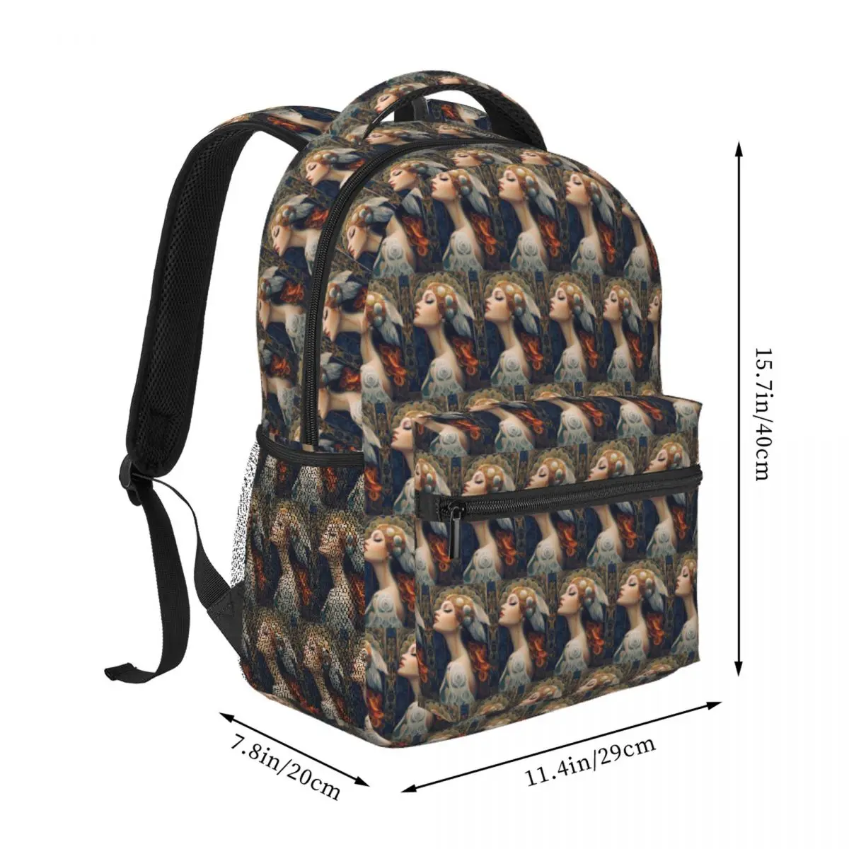 Art Nouveau Goddess Portrait Backpack Student BookBag Kids School Bag Laptop Shoulder Bags for Boys Girls