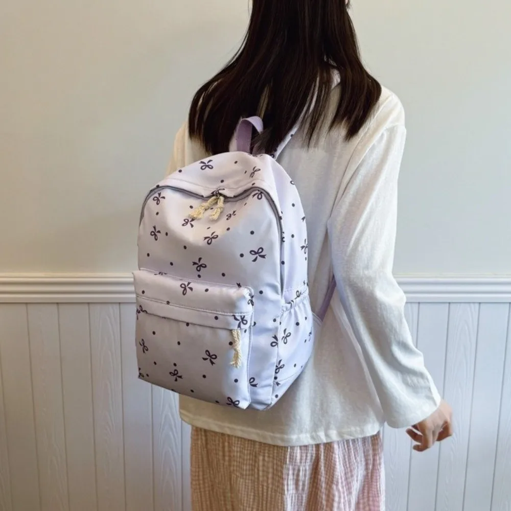 Daypack Three-piece School Bag Set with Pen Bag Handbag Nylon Bow Backpack Durable Fixed Webbing Students School Bag