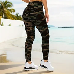 PD113 Spring and Autumn New Women's Sexy Pulling Underpants High Elastic Tight Camo Casual Vintage Pencil Pants