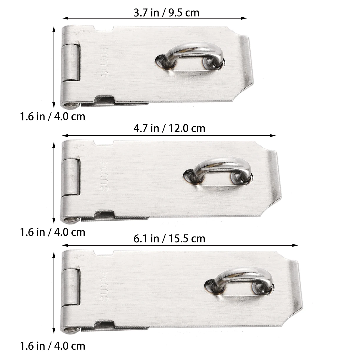 

3pcs Stainless Steel Heavy Duty Lock Hasp Padlock Latch Metal for Cabinet Drawer Door Security Easy Install Adjustable Position