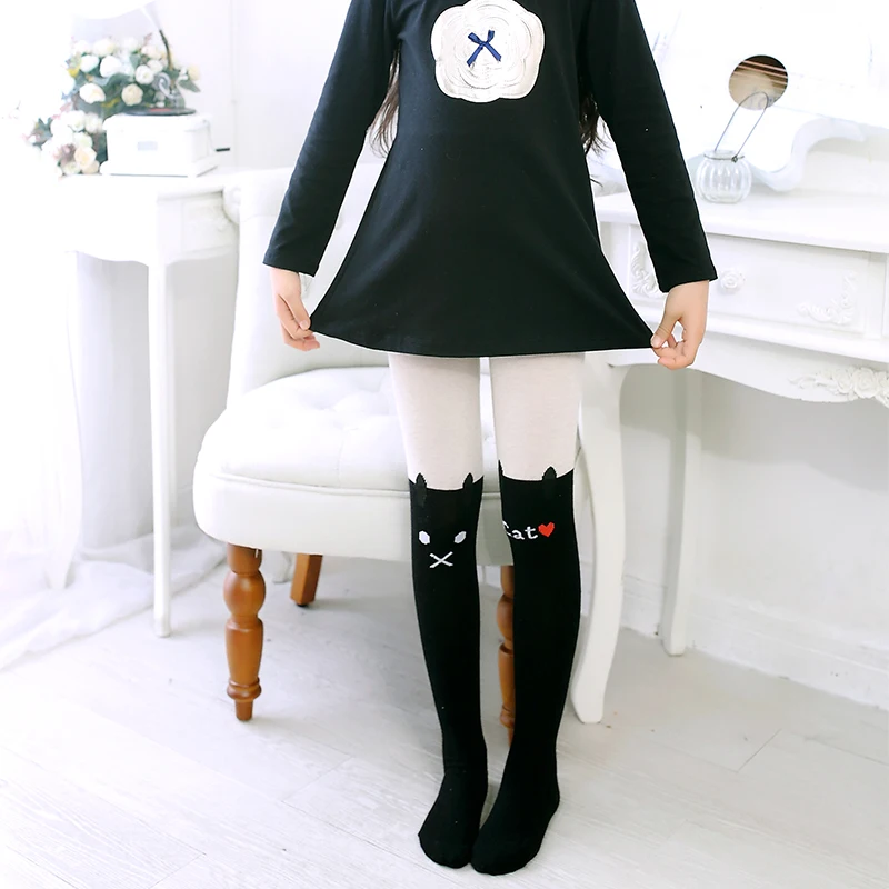 Baby Mädchen Winter-Leggings Baumwollstrümpfe für Kinder Niedliche Hasen- und Katzenmuster Warme Säuglings-Strumpfhose Gemusterte Strumpfhosen – Detail 3