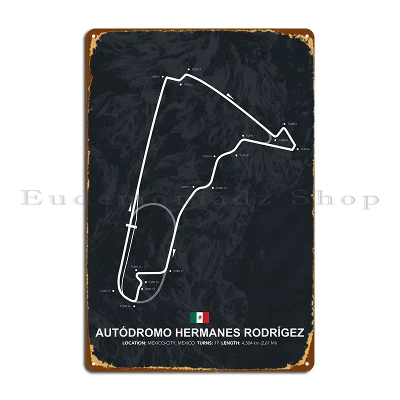 Autdromo Mexico Circuit Metal Sign Poster Retro Party Bar Customize Tin Sign Poster