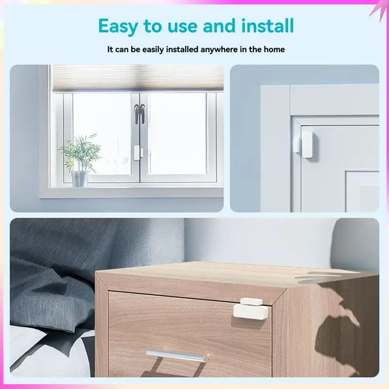 B68C مستشعر نافذة وباب ذكي لأمن المنزل مع WIFI TUYA، نظام إنذار لاسلكي مفتوح/مغلق للباب