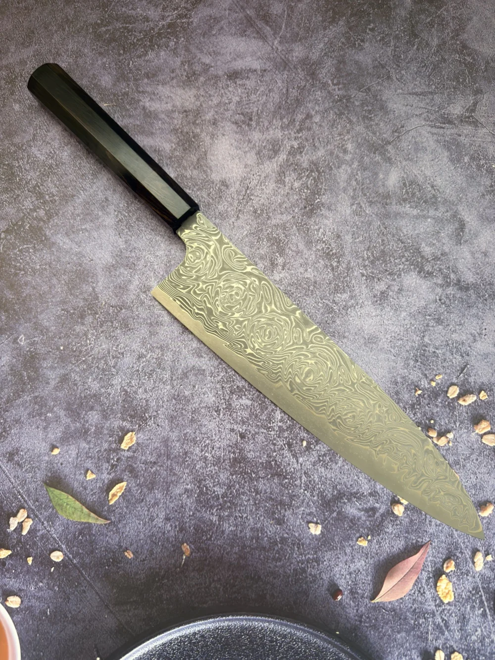 

RHON Gyuto Knife 67Layer VG10 Core Damascus Steel Ebony Wood Handle Japanese Cuisine Kitchen Slicing Cutting Utility Chef Knives