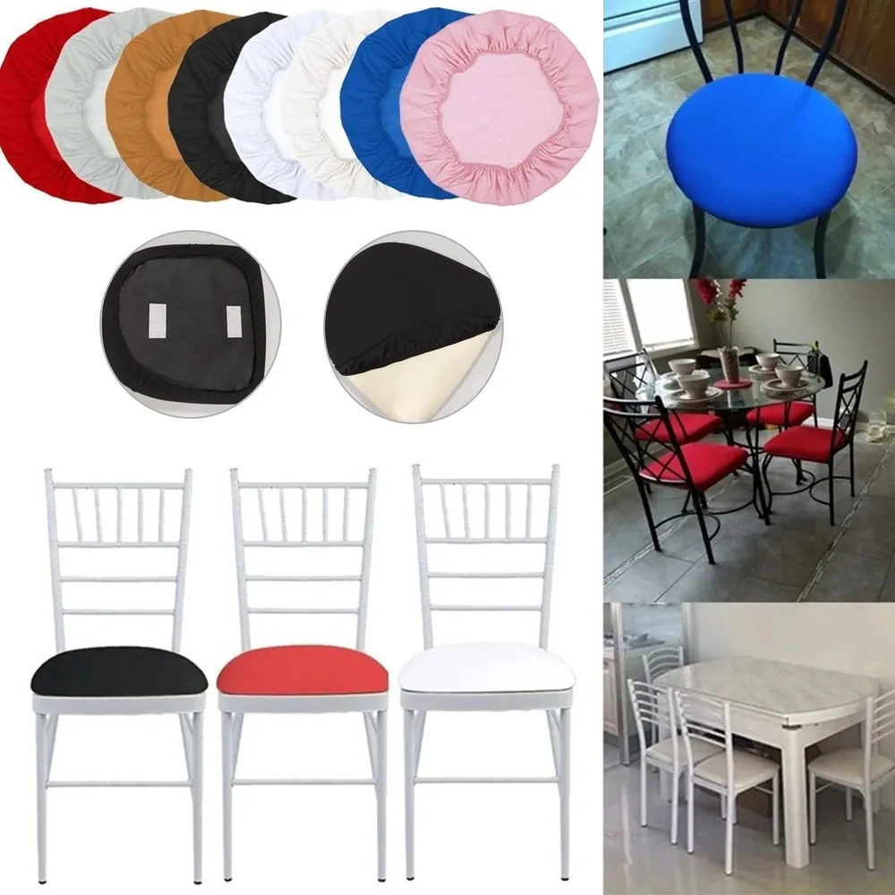 

Stool Seat Cover Hotel Dining Room Elastic Seat Cover Home Office Wedding Banquet Solid Color Stretch Chair Slipcover Home Decor