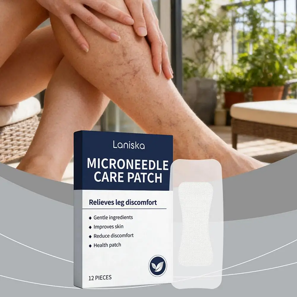 

12pieces Microneedle Care Patch Improve Varicose Veins Stickers Promote Blood Circulation Relieves Leg Discomfort Gentle Patch