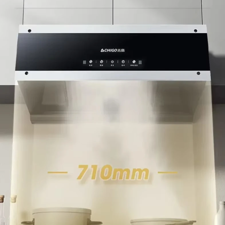 Small Household Range Hood, 18m³/min Strong Suction, Top Suction Design, Ideal for Rental or Tiny Kitchen, Easy to Clean