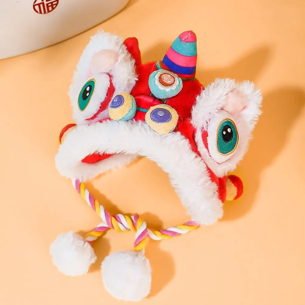 Gorro con cabeza de tigre para Año Nuevo para mascotas, gorros cálidos para perros y gatos, gorros transformados divertidos, suministros para otoño e invierno