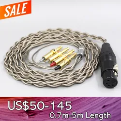 99% Pure Silver + Graphene Silver Plated Shield Earphone Cable For XLR Male Female 4.4mm 2.5mm To 4 Pcs Banana Plugs LN008115