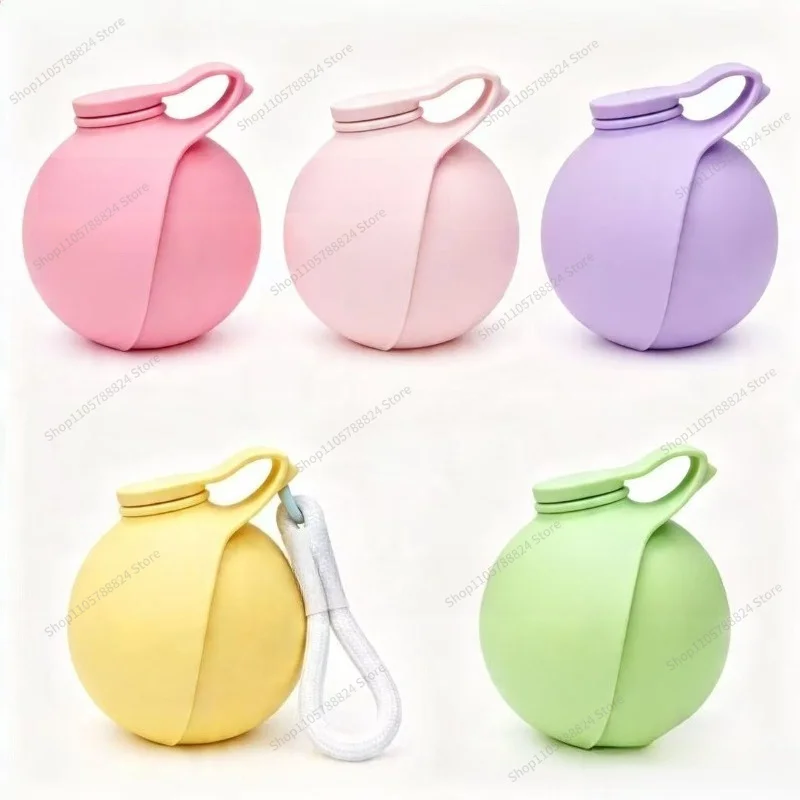For 304 Stainless Steel Kettle Round Out Water Cup Sling Hook Folding Silicone Outdoor Dog Bowl