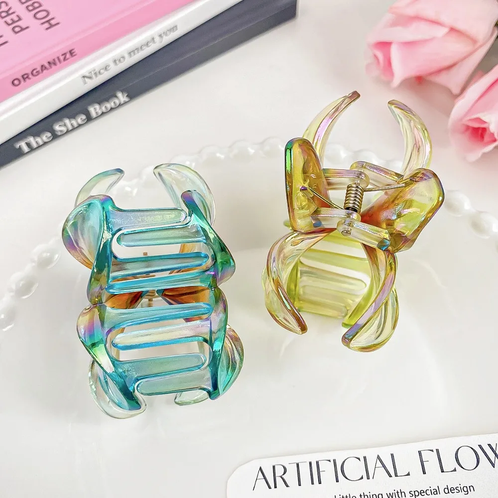 Fashion Bohemia Egg Flower Flower Hair Clips Headwear Plastic Large Hair Claw Flower Shape Colorful Shark Clip Beach